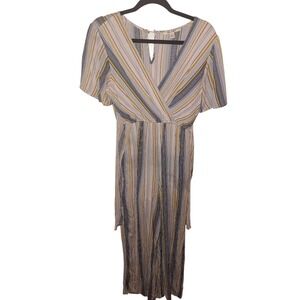 Women's Mia mi Size Small Striped  Jumpsuit/Romper Tie‎ Back Swim Cover Festival